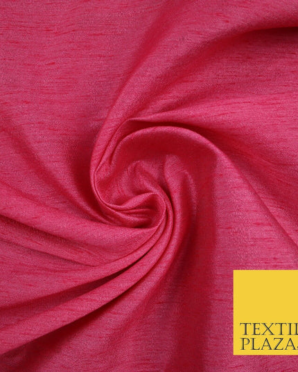 OVER 55 COLOURS Plain Dyed Faux Dupion Raw Silk 100% Polyester Dress Fabric 44"
