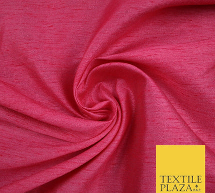 OVER 55 COLOURS Plain Dyed Faux Dupion Raw Silk 100% Polyester Dress Fabric 44"