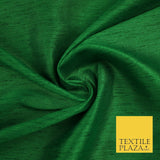 OVER 55 COLOURS Plain Dyed Faux Dupion Raw Silk 100% Polyester Dress Fabric 44"