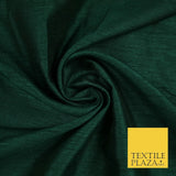 OVER 55 COLOURS Plain Dyed Faux Dupion Raw Silk 100% Polyester Dress Fabric 44"
