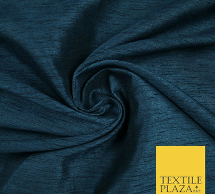 OVER 55 COLOURS Plain Dyed Faux Dupion Raw Silk 100% Polyester Dress Fabric 44"
