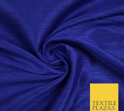 OVER 55 COLOURS Plain Dyed Faux Dupion Raw Silk 100% Polyester Dress Fabric 44"