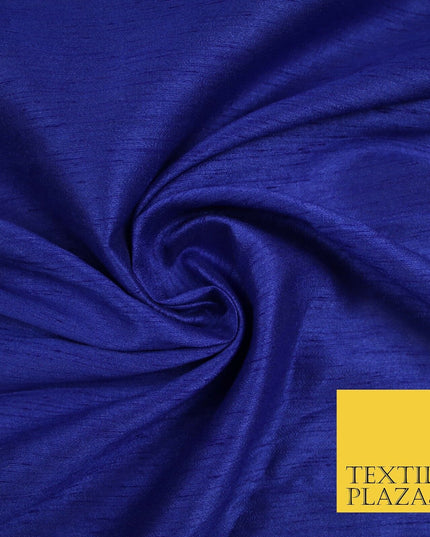 OVER 55 COLOURS Plain Dyed Faux Dupion Raw Silk 100% Polyester Dress Fabric 44"