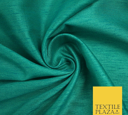 OVER 55 COLOURS Plain Dyed Faux Dupion Raw Silk 100% Polyester Dress Fabric 44"