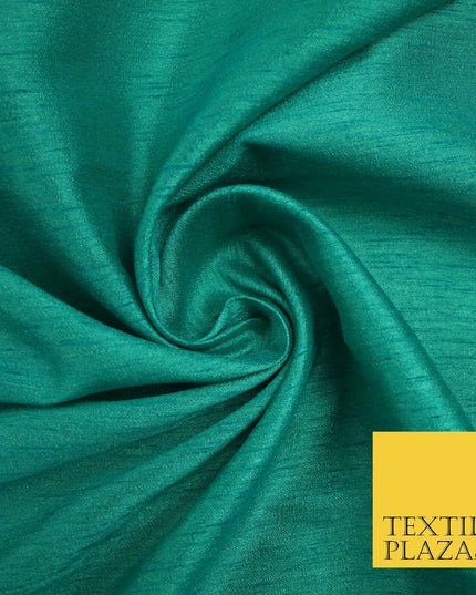 OVER 55 COLOURS Plain Dyed Faux Dupion Raw Silk 100% Polyester Dress Fabric 44"