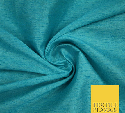 OVER 55 COLOURS Plain Dyed Faux Dupion Raw Silk 100% Polyester Dress Fabric 44"