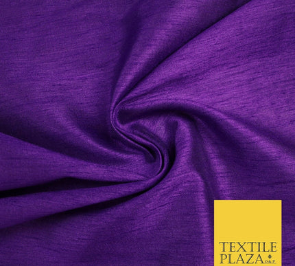 OVER 55 COLOURS Plain Dyed Faux Dupion Raw Silk 100% Polyester Dress Fabric 44"