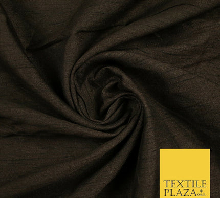 OVER 55 COLOURS Plain Dyed Faux Dupion Raw Silk 100% Polyester Dress Fabric 44"