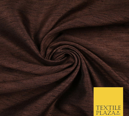 OVER 55 COLOURS Plain Dyed Faux Dupion Raw Silk 100% Polyester Dress Fabric 44"