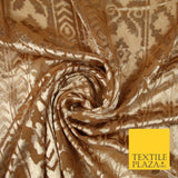 5 COLOURS Aztec Tribal Ornate Striped Velvet Burnout Brasso Devore Dress Fabric