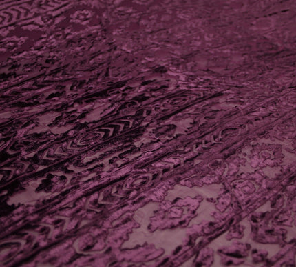 Aztec Tribal Ornate Striped Velvet Burnout Brasso Devore Dress Fabric 5 COLOURS