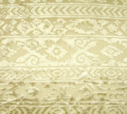 Aztec Tribal Ornate Striped Velvet Burnout Brasso Devore Dress Fabric 5 COLOURS