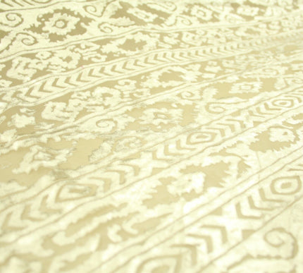 Aztec Tribal Ornate Striped Velvet Burnout Brasso Devore Dress Fabric 5 COLOURS