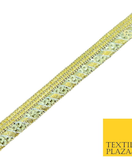 Gold Matt Sequin Rope Effect Ribbon Fancy Gota Trim Border Lace X548