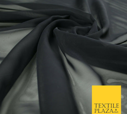 Premium Quality Dull Navy Blue Plain Solid Chiffon Fine Georgette Fabric44" 7097