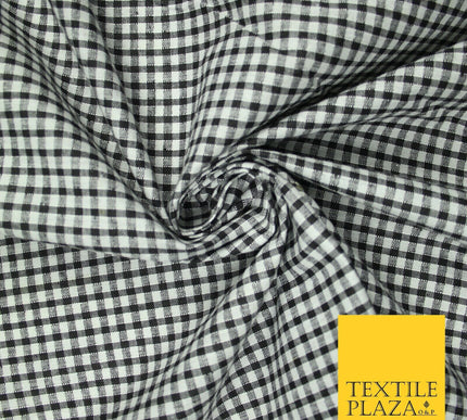 1/8" SMALL Classic BLACK White Gingham Check COTTON Fabric Picnic 36" Wide 7215