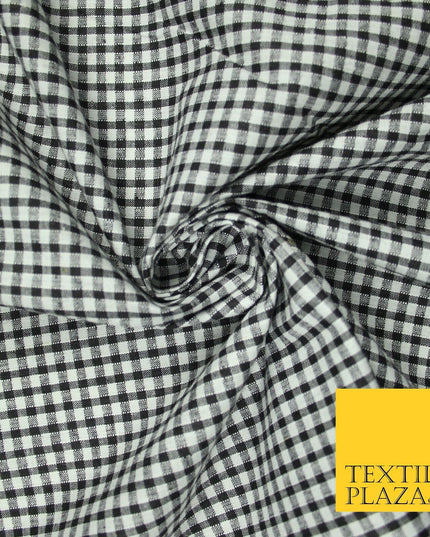 1/8" SMALL Classic BLACK White Gingham Check COTTON Fabric Picnic 36" Wide 7215