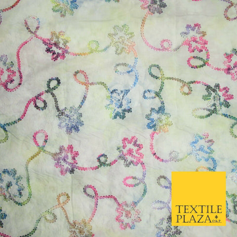 Tie Dye Pink Lace Embroidered Cotton Lawn Dori Fashion Fabric Craft 50" 7211
