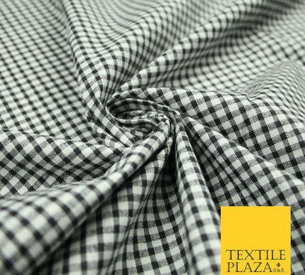 1/8" SMALL Classic BLACK White Gingham Check COTTON Fabric Picnic 36" Wide 7215