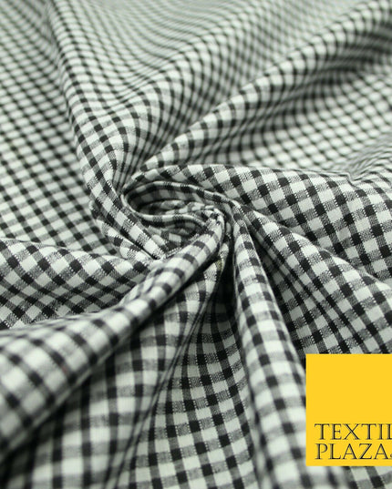 1/8" SMALL Classic BLACK White Gingham Check COTTON Fabric Picnic 36" Wide 7215