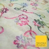 Tie Dye Pink Lace Embroidered Cotton Lawn Dori Fashion Fabric Craft 50" 7211