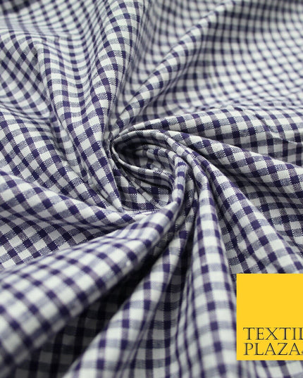1/8" SMALL Classic NAVY White Gingham Check COTTON Fabric Picnic 36" Wide 7214