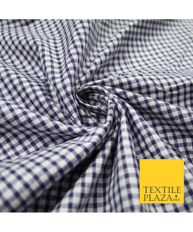 1/8" SMALL Classic NAVY White Gingham Check COTTON Fabric Picnic 36" Wide 7214