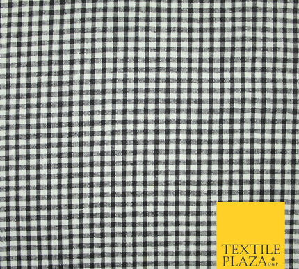 1/8" SMALL Classic BLACK White Gingham Check COTTON Fabric Picnic 36" Wide 7215