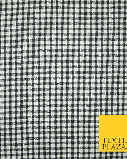 1/8" SMALL Classic BLACK White Gingham Check COTTON Fabric Picnic 36" Wide 7215