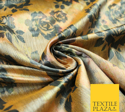 ORANGE Tie Dye Effect Cationic Rose Shadow Jacquard Dress Fabric 58" Wide 7209