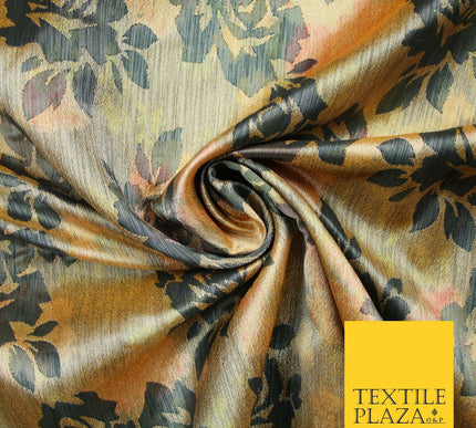 ORANGE Tie Dye Effect Cationic Rose Shadow Jacquard Dress Fabric 58" Wide 7209