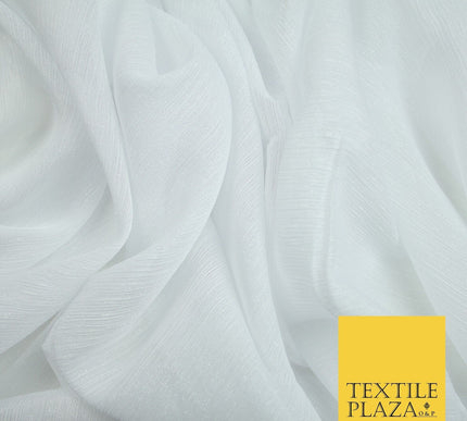 Silver Metallic Yoryu Chiffon Georgette Crinkle Dress Fabric 58″ OVER 20 COLOURS