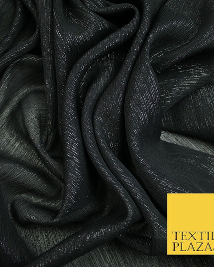 Silver Metallic Yoryu Chiffon Georgette Crinkle Dress Fabric 58″ OVER 20 COLOURS