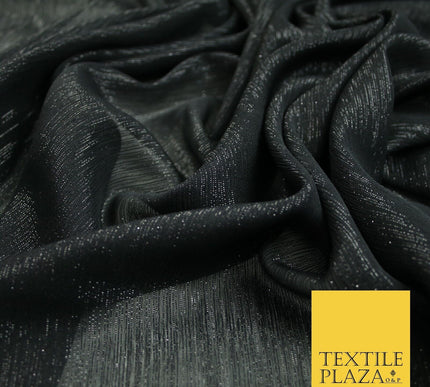 Silver Metallic Yoryu Chiffon Georgette Crinkle Dress Fabric 58″ OVER 20 COLOURS