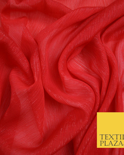 Silver Metallic Yoryu Chiffon Georgette Crinkle Dress Fabric 58″ OVER 20 COLOURS