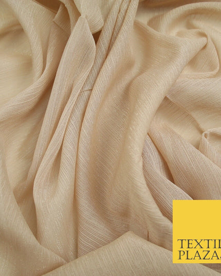 Silver Metallic Yoryu Chiffon Georgette Crinkle Dress Fabric 58″ OVER 20 COLOURS