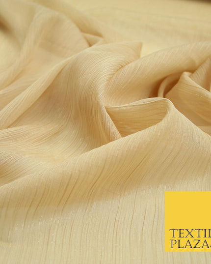 Silver Metallic Yoryu Chiffon Georgette Crinkle Dress Fabric 58″ OVER 20 COLOURS