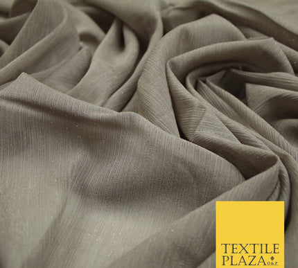 Silver Metallic Yoryu Chiffon Georgette Crinkle Dress Fabric 58″ OVER 20 COLOURS