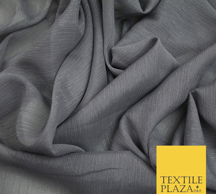 Silver Metallic Yoryu Chiffon Georgette Crinkle Dress Fabric 58″ OVER 20 COLOURS
