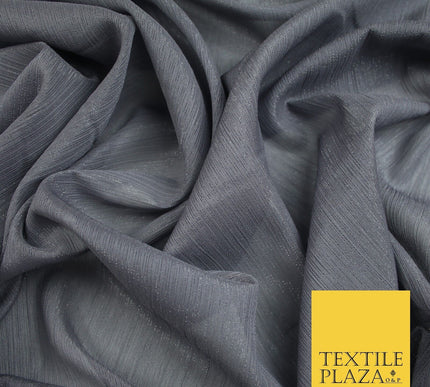 Silver Metallic Yoryu Chiffon Georgette Crinkle Dress Fabric 58″ OVER 20 COLOURS
