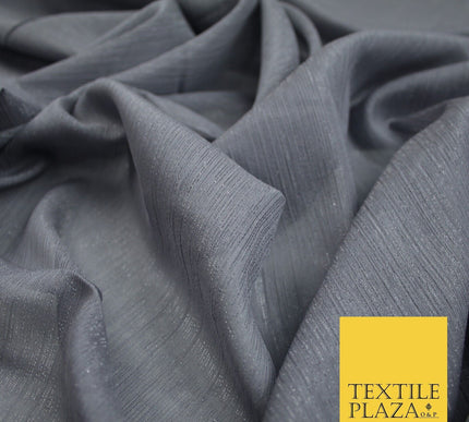Silver Metallic Yoryu Chiffon Georgette Crinkle Dress Fabric 58″ OVER 20 COLOURS