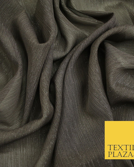 Silver Metallic Yoryu Chiffon Georgette Crinkle Dress Fabric 58″ OVER 20 COLOURS