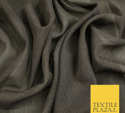 Silver Metallic Yoryu Chiffon Georgette Crinkle Dress Fabric 58″ OVER 20 COLOURS