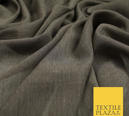 Silver Metallic Yoryu Chiffon Georgette Crinkle Dress Fabric 58″ OVER 20 COLOURS