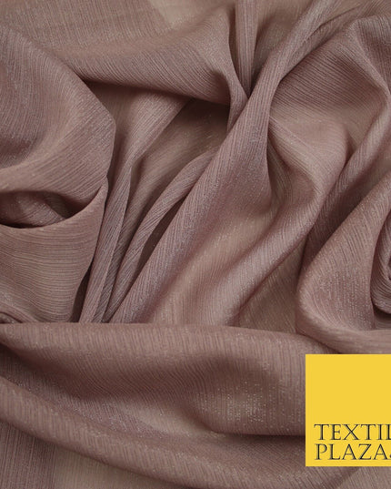 Silver Metallic Yoryu Chiffon Georgette Crinkle Dress Fabric 58″ OVER 20 COLOURS