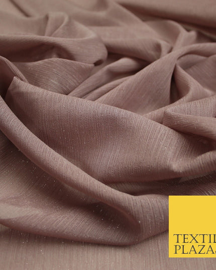 Silver Metallic Yoryu Chiffon Georgette Crinkle Dress Fabric 58″ OVER 20 COLOURS