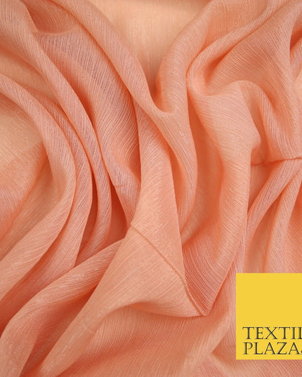 Silver Metallic Yoryu Chiffon Georgette Crinkle Dress Fabric 58″ OVER 20 COLOURS