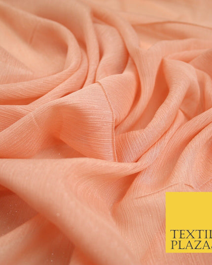Silver Metallic Yoryu Chiffon Georgette Crinkle Dress Fabric 58″ OVER 20 COLOURS