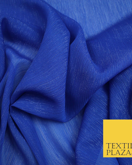 Silver Metallic Yoryu Chiffon Georgette Crinkle Dress Fabric 58″ OVER 20 COLOURS