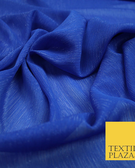 Silver Metallic Yoryu Chiffon Georgette Crinkle Dress Fabric 58″ OVER 20 COLOURS